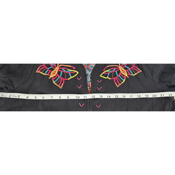 Johnny Was Embroiderer Butterfly Linen Blend Jacket Carmina Bolero Womens XL - Picture 4 of 8